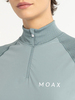 Женская терморубашка с ветрозащитой Moax Race Wind LS серо-зеленая - 5