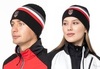 Вязаная шапка с шерстью Moax Tradition Sport Stripe черно-красная - 1