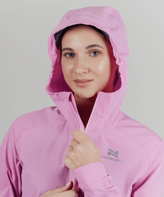 Женский ветрозащитный костюм для бега Nordski Pro Energy peony-shark - 4