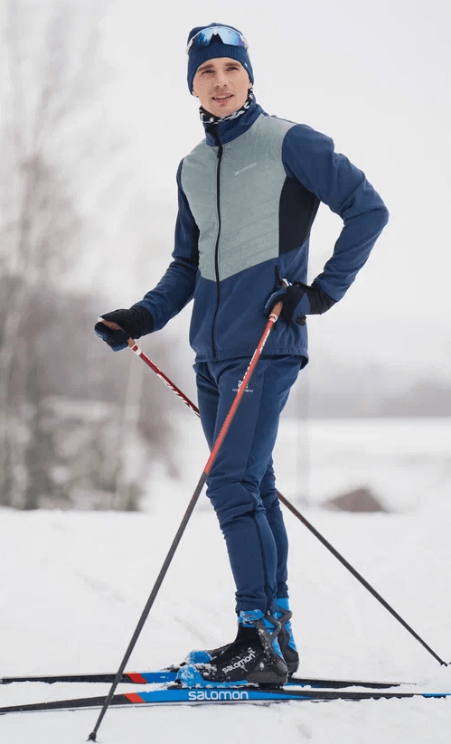 Мужская куртка для лыж и бега зимой Nordski Hybrid Pro blue-ice mint - 10