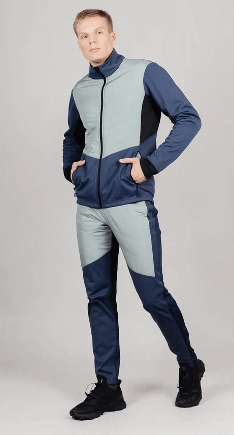 Мужская куртка для лыж и бега зимой Nordski Hybrid Pro blue-ice mint - 7