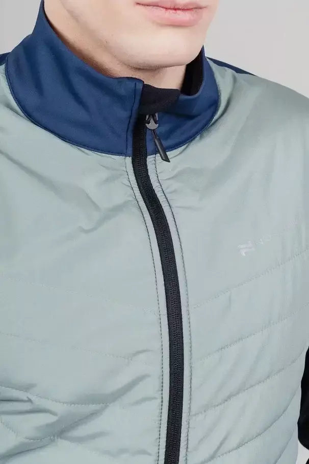 Мужская куртка для лыж и бега зимой Nordski Hybrid Pro blue-ice mint - 4