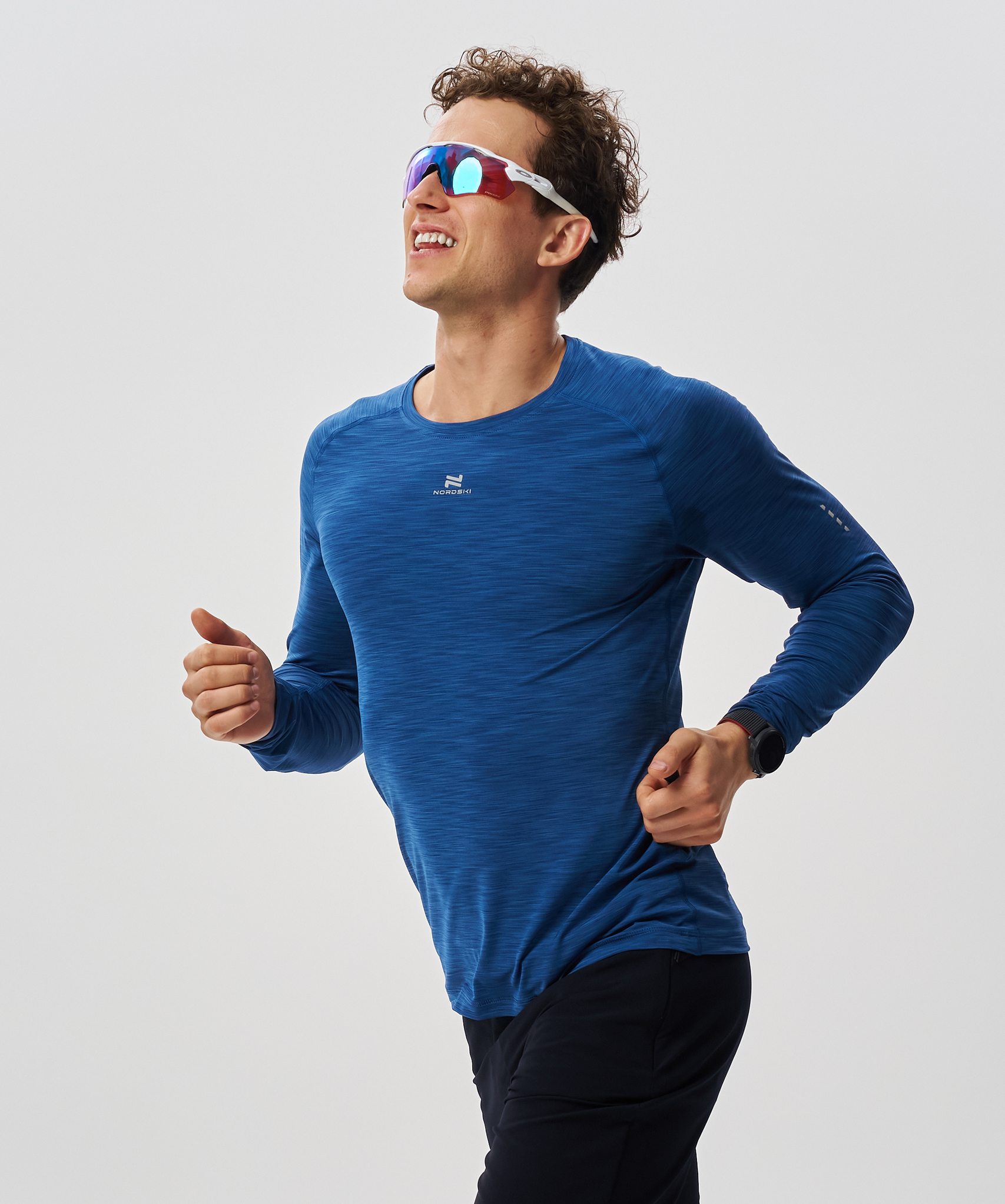 Мужская тренировочная футболка с длинным рукавом Nordski Pro dark blue - 2