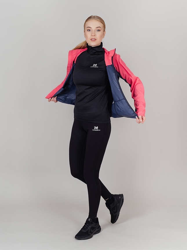 Nordski Rain ветровка беговая женская coral-navy - 6