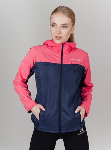 Nordski Rain ветровка беговая женская coral-navy