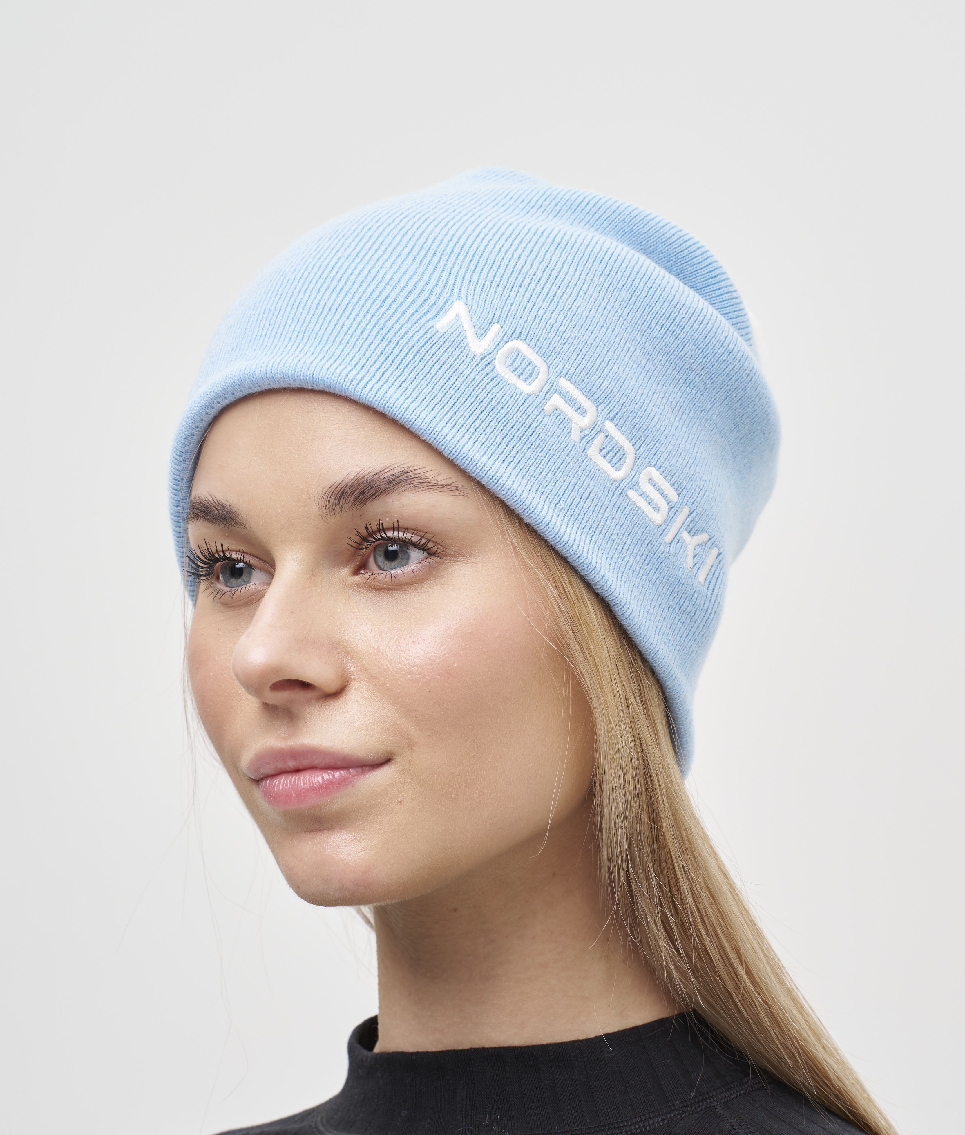 Лыжная шапка c шерстью Nordski Embroidery aqua