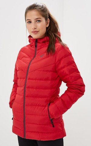 Asics Down Hooded Jacket женская утепленная куртка красная