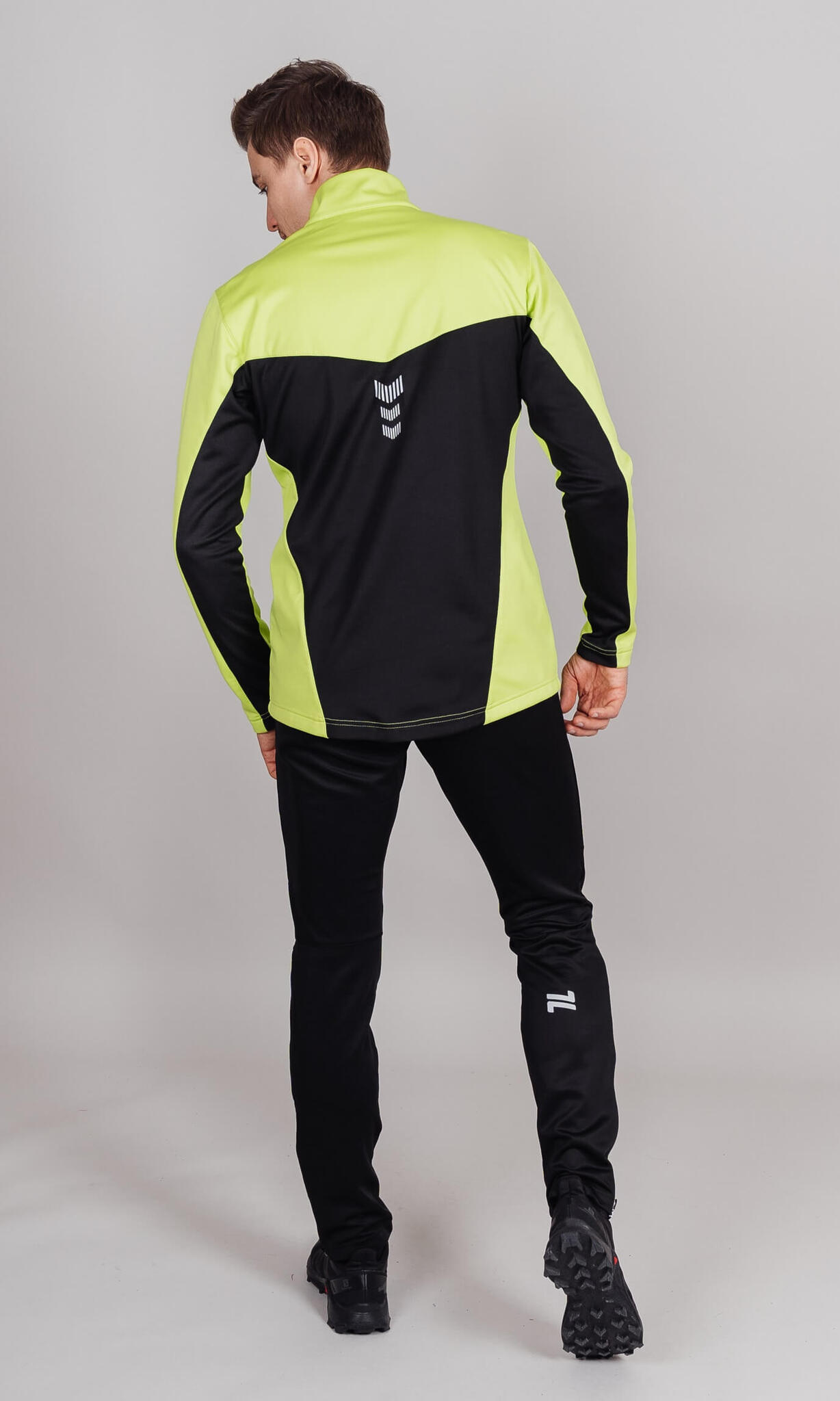Мужская утепленная разминочная куртка Nordski Base lime-black - 8