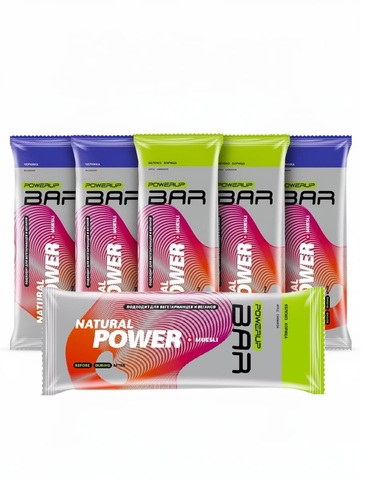 Набор энергетических батончиков PowerUp Muesli яблоко-корица-черника
