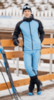 Мужской лыжный костюм с капюшоном Nordski Hybrid Warm light blue-black - 2