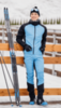 Мужской лыжный костюм с капюшоном Nordski Hybrid Warm light blue-black - 1