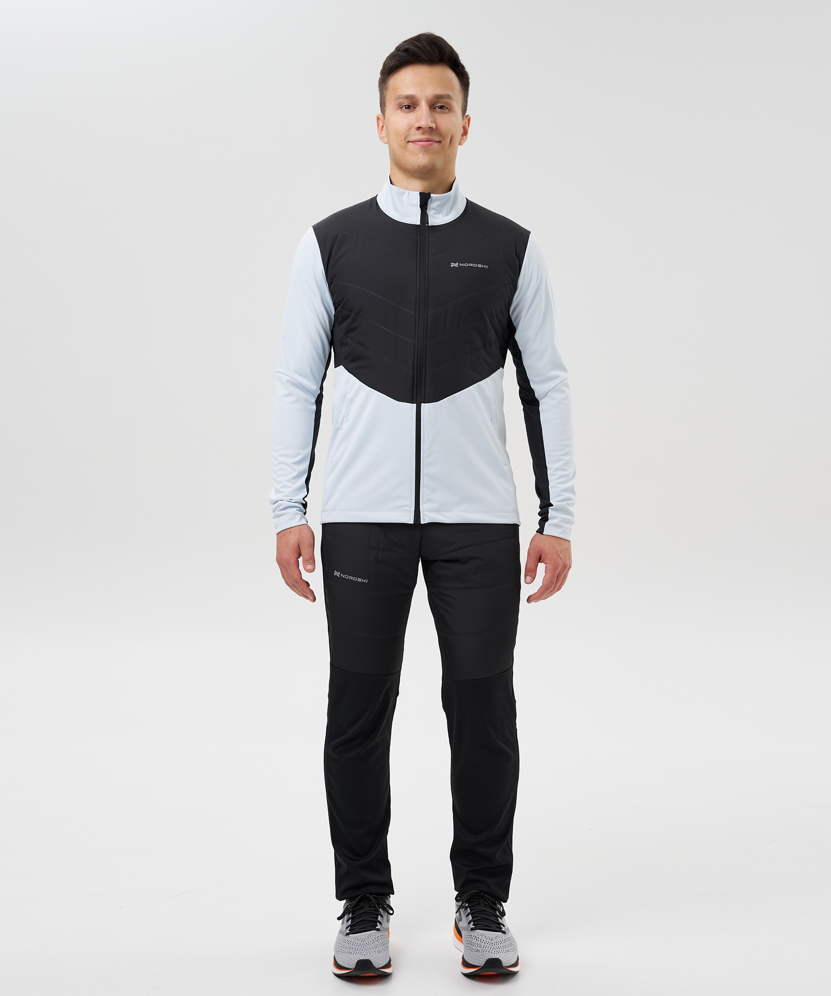 Мужской костюм для лыж и бега зимой Nordski Hybrid Pro 2.0 pearl blue-black