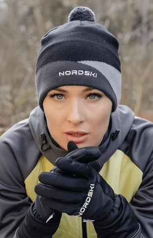 Лыжная шапка Nordski Line black-grey