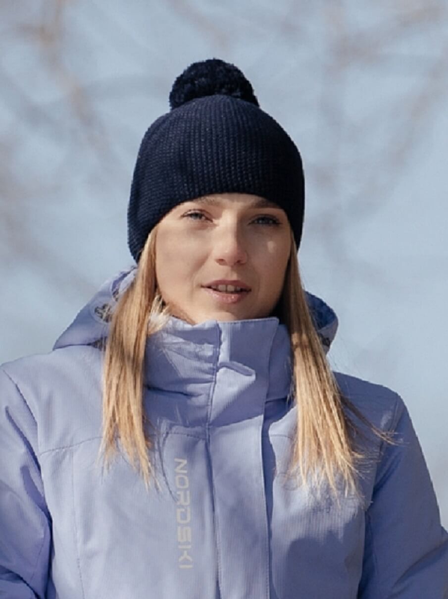 Лыжная шапка Nordski Knit темно-синяя - 4