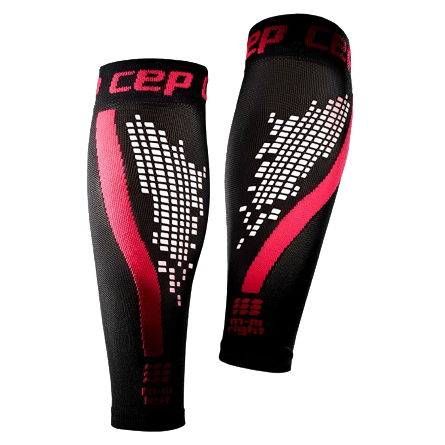 Женские компрессионные гетры CEP Nighttech черные-розовые