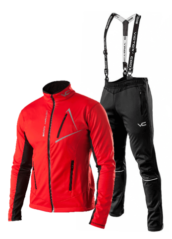 Victory Code Dynamic разминочный лыжный костюм с лямками red