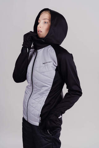 Женская тренировочная куртка с капюшоном Nordski Hybrid Hood black-grey