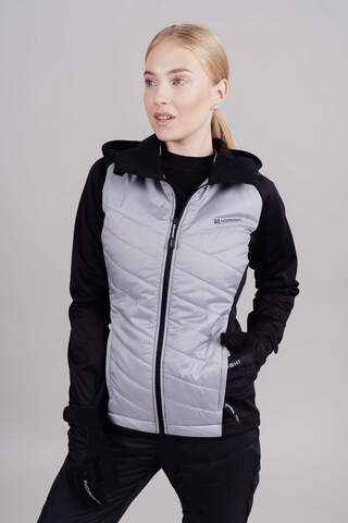 Женская тренировочная куртка с капюшоном Nordski Hybrid Hood black-grey