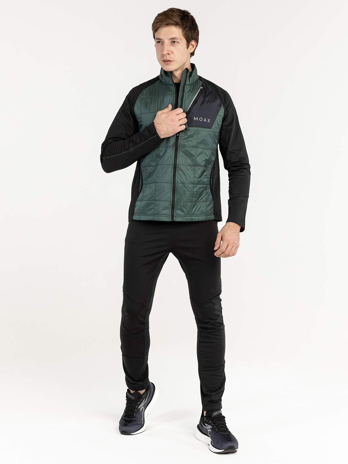 Мужская тренировочная беговая куртка Moax Tauri Stretch Fit темно-зеленая - 7