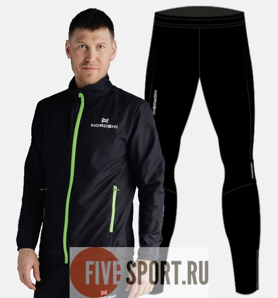 Nordski Jr Motion Premium беговой костюм детский Black-Yellow