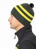 Вязаная шапка с шерстью Moax Tradition Sport Stripe олива-лайм - 3