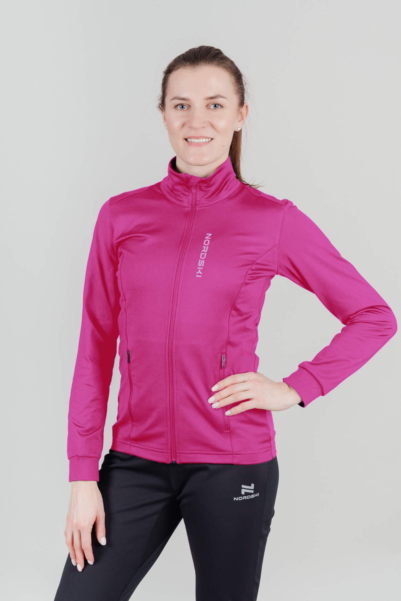 Женская лыжная толстовка Nordski Layer фуксия