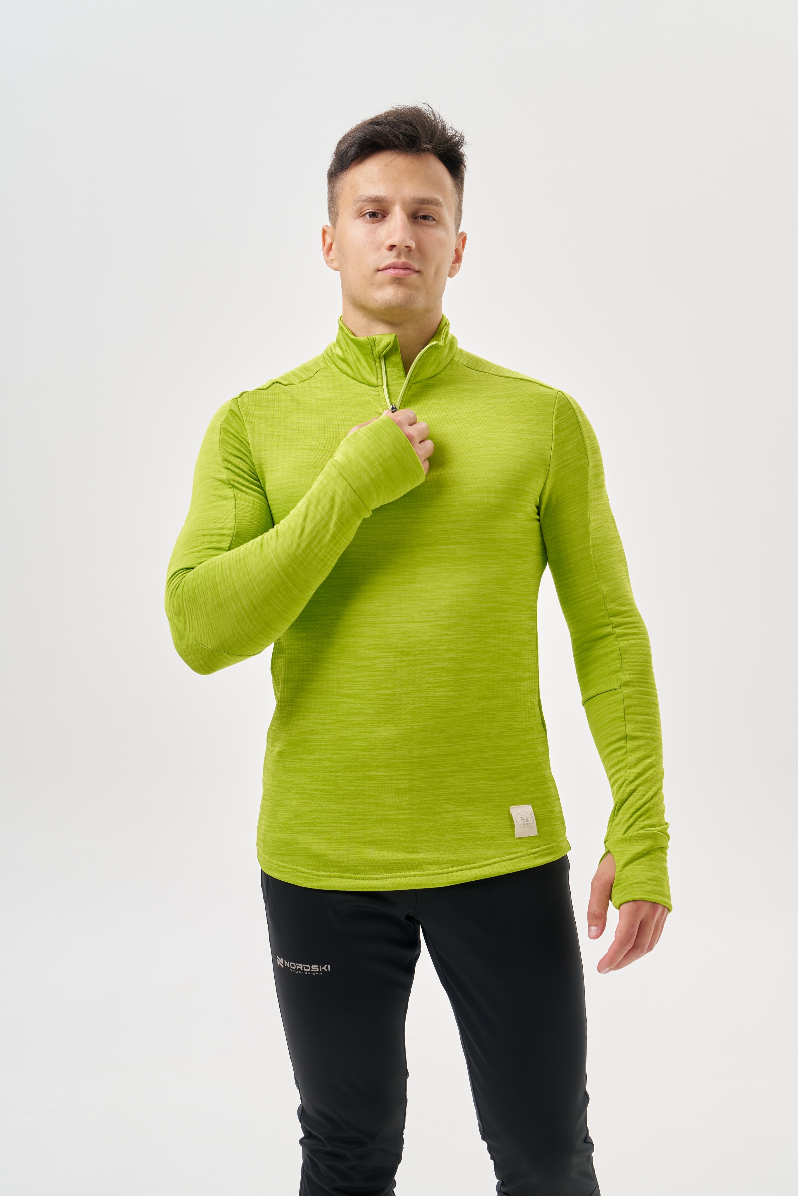 Мужской утепленный лонгслив Nordski Impulse lime - 3
