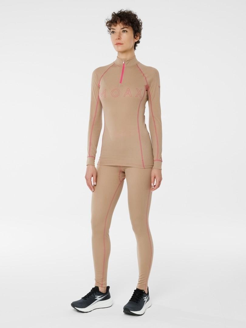 Женское термобелье леггинсы Moax Race бежевые - 2