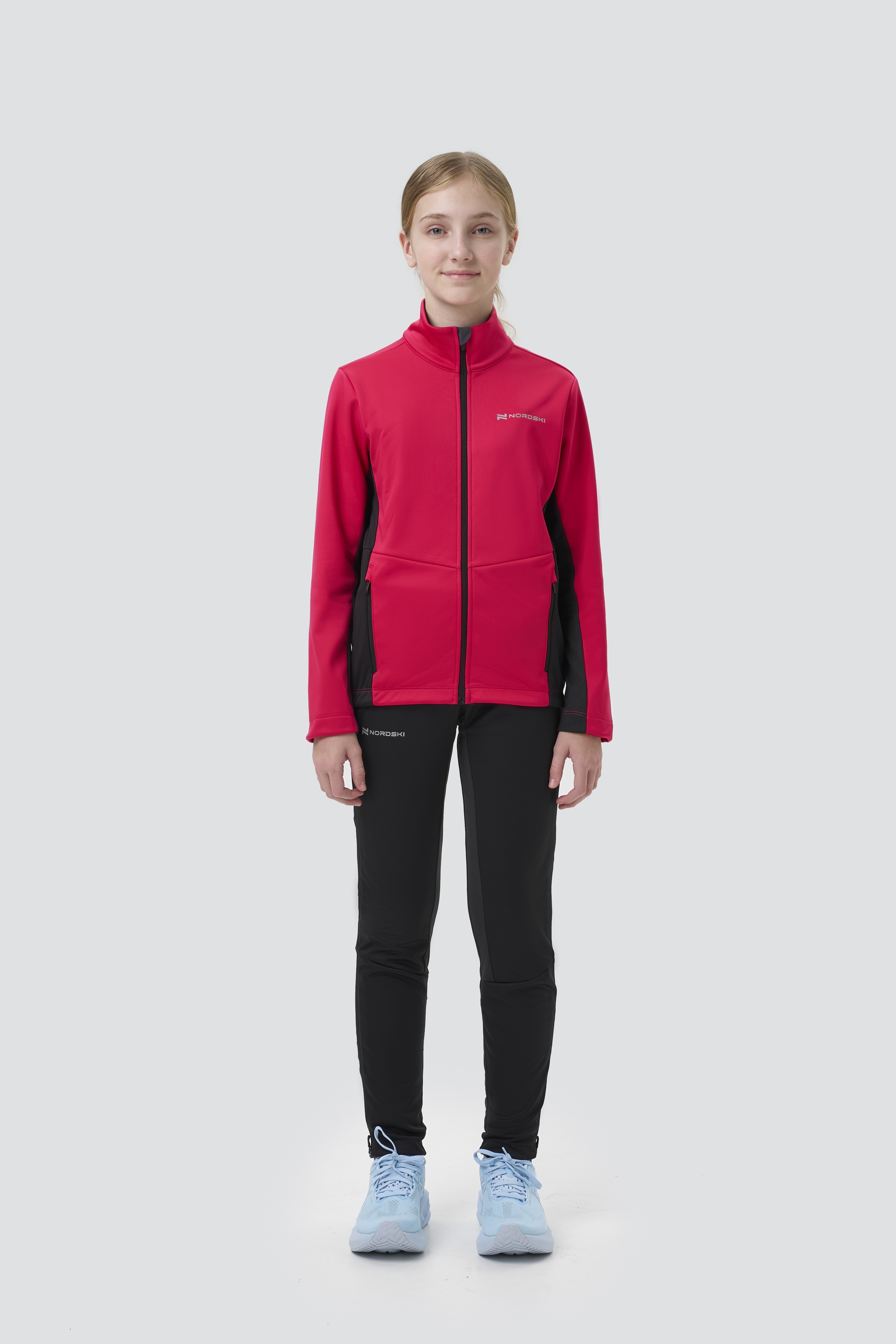 Детский тренировочный лыжный костюм Nordski Jr. Advance pink-black