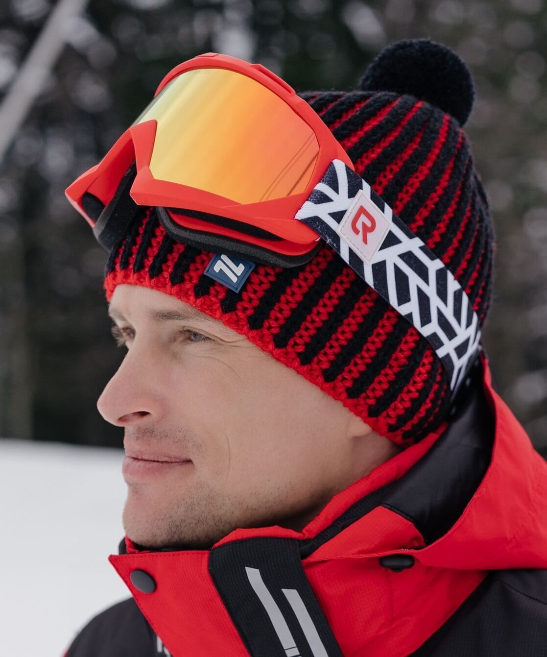 Вязаная шапка с шерстью Nordski Wool black-red - 7