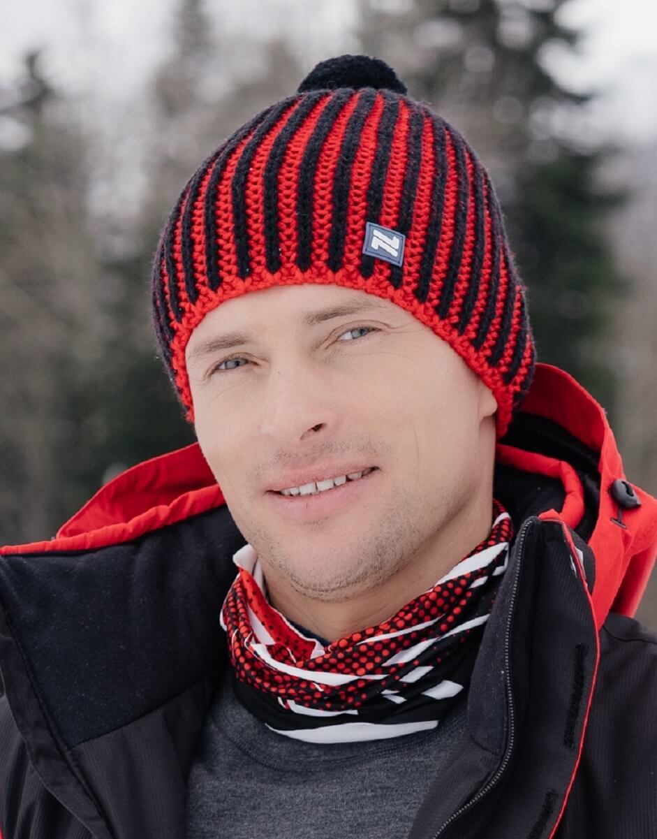 Вязаная шапка с шерстью Nordski Wool black-red - 4