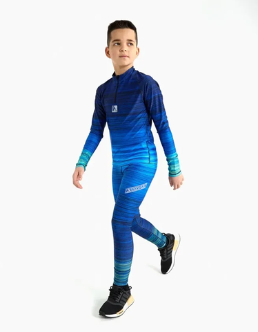 Детский гоночный комбинезон Arswear Race Kids синий-лайм