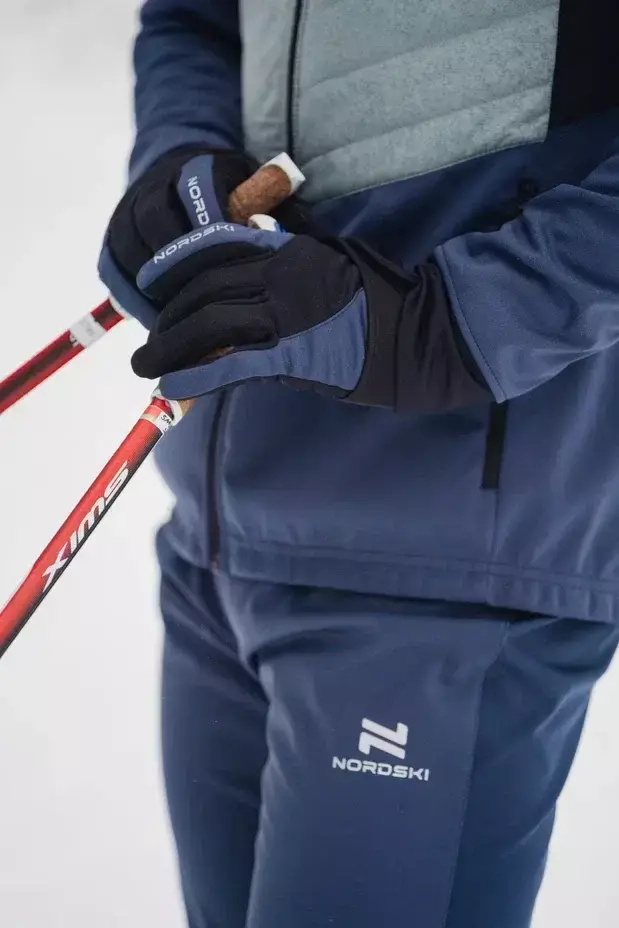 Мужская куртка для лыж и бега зимой Nordski Hybrid Pro blue-ice mint - 6