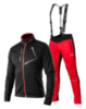 Victory Code Dynamic разминочный лыжный костюм с лямками black-red - 1