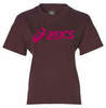 Asics Big Logo Tee футболка для бега женская бордовая - 1