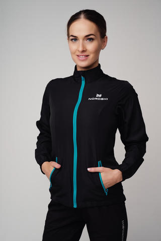 Nordski Motion куртка для бега женская Black/Light blue