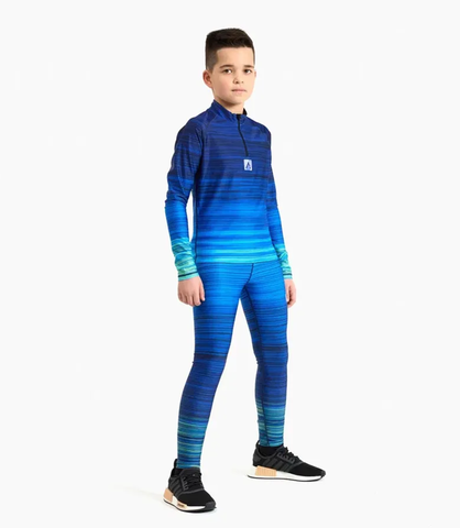 Детский гоночный комбинезон Arswear Race Kids синий-лайм