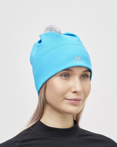 Тренировочная шапка с помпоном Nordski Train light blue