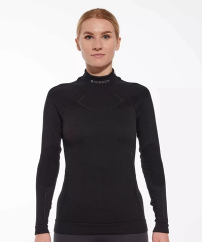 Женское теплое термобелье лонгслив Brubeck Extreme Merino черная
