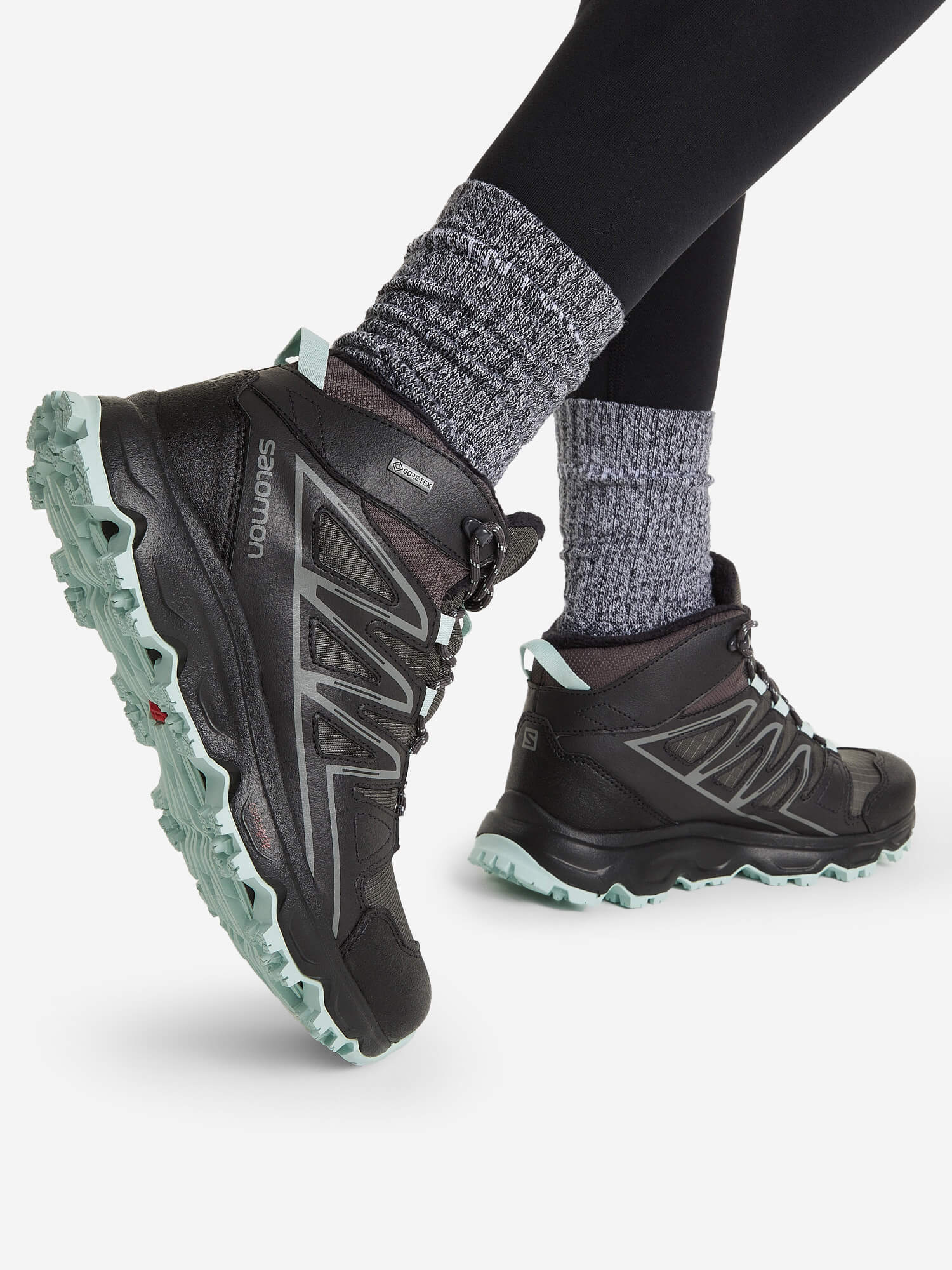 Женские утепленные ботинки Salomon Cruzano 3 Mid GTX черные (Распродажа) - 6