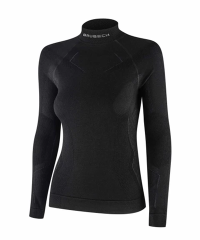 Женское теплое термобелье лонгслив Brubeck Extreme Merino черная