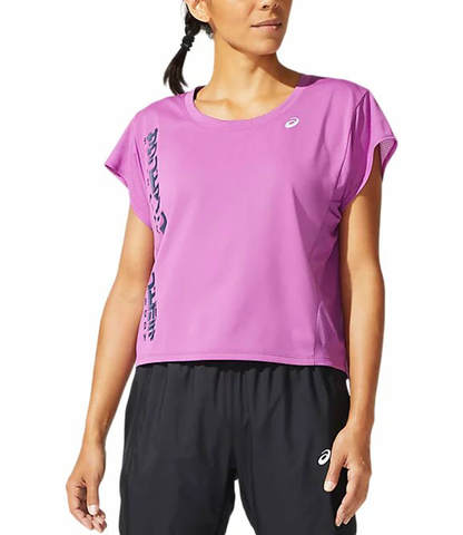 Asics Smsb Run Ss Top футболка для бега женская фиолетовая