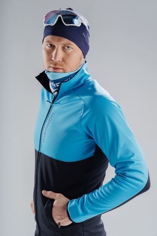 Nordski Premium разминочный лыжный костюм мужской light blue-black