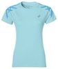 Футболка женская Asics Stripe Short Sleeve Top голубая - 1
