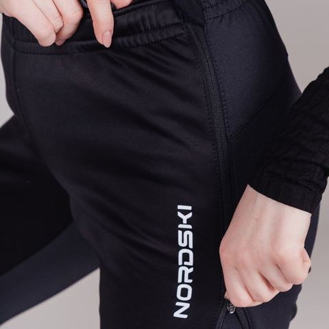Женские разминочные лыжные брюки Nordski Premium черные