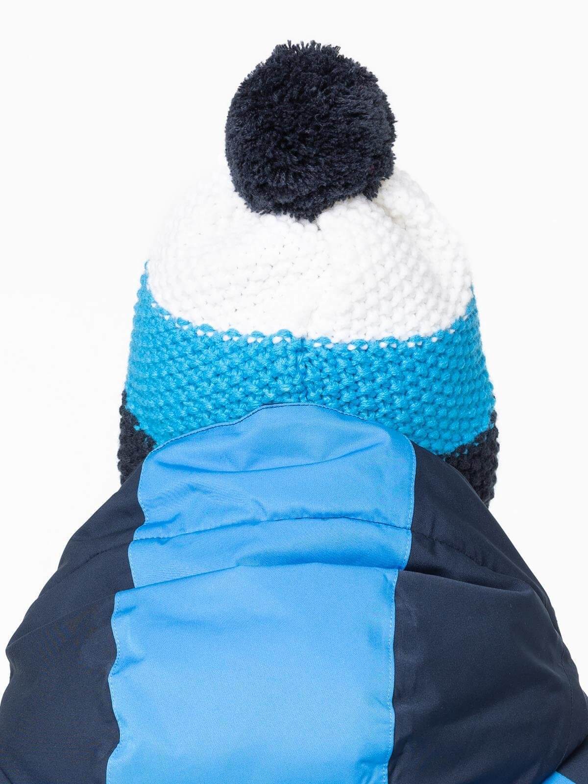 Вязаная шапка с помпоном GTS Corn Knit синяя - 4