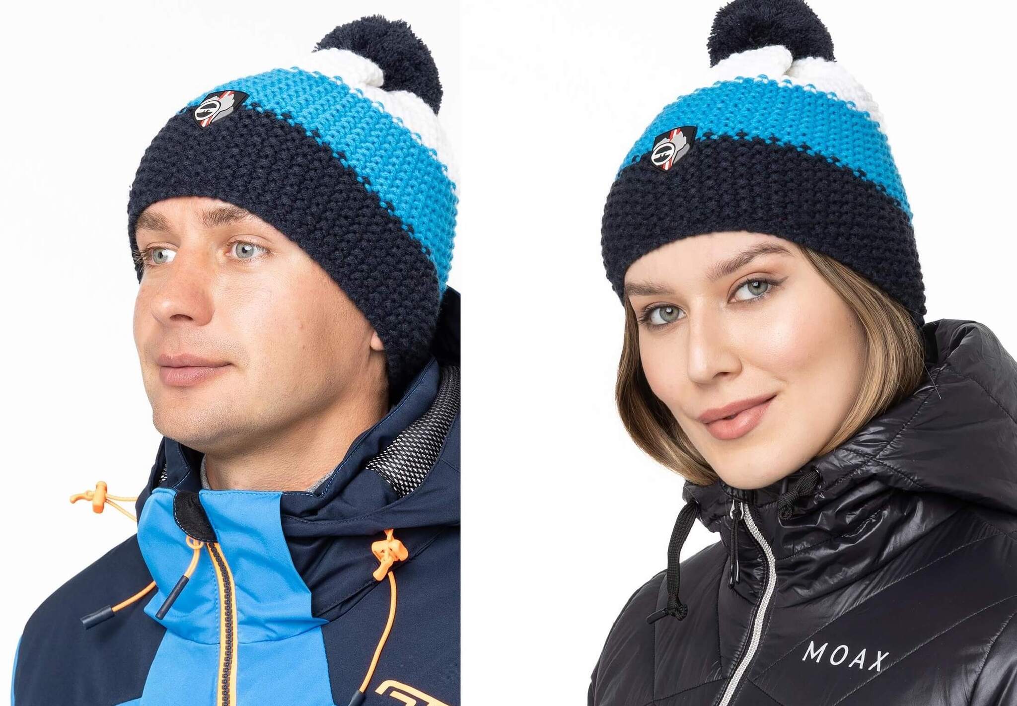 Вязаная шапка с помпоном GTS Corn Knit синяя