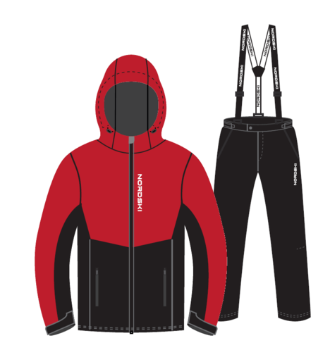 Nordski Montana Premium лыжный костюм зимний мужской Red-Black