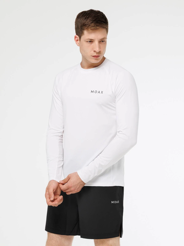 Мужской лонгслив для тренировок Moax Run Lite белый