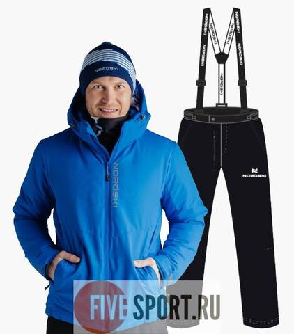 Nordski Montana Premium утепленный лыжный костюм мужской Blue-Black